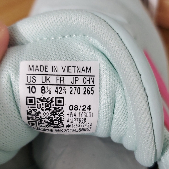 Adidas VL Court Bold Mint Pink Stripes Suede Skateboarding Sneakers W 10 NWT - Picture 9 of 12